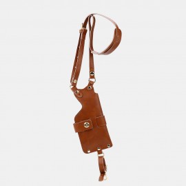 Men 6.3 Inch Phone Holder Anti-theft PU Waist Belt Bag Shoulder Bag